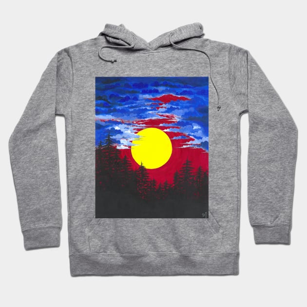 Red Skies Hoodie by Art by Veya